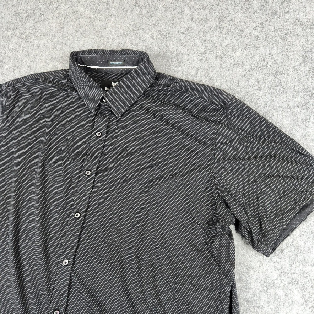 Buttercloth Shirt Men 2XL Black Icy Cotton Regular Fit Long Sleeve Button Down